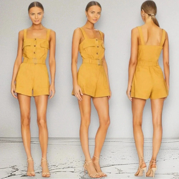 A.L.C. Gillian Romper in Goldenrod Size 8 - Picture 12 of 15